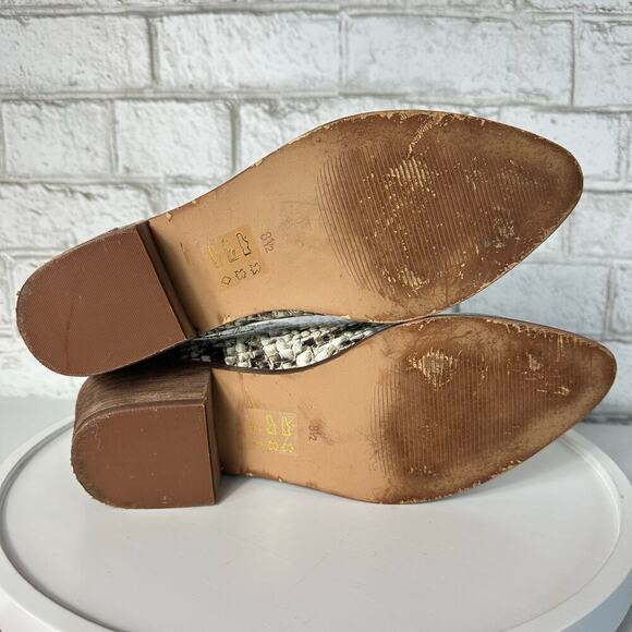 Madewell Boots Sonia Ankle Booties Low Chelsea Leather Snake Embossed 8.5 - Picture 4 of 10